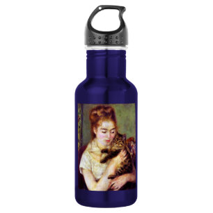 Woman with Cat, Auguste Renoir 532 Ml Water Bottle
