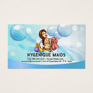 Woman with Cleaning Supplies Soap Fizz Bubbles