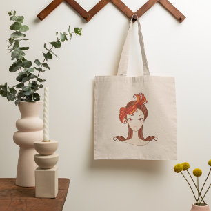Woman With Crab Hair Tote Bag