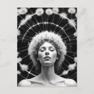 Woman with Crown of Dandelions  Postcard