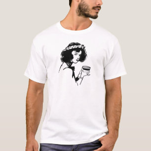 Woman with Cup Vintage Picture You Can Add To T-Shirt