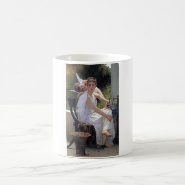 Woman with Cupid, Bouguereau Coffee Mug (Center)