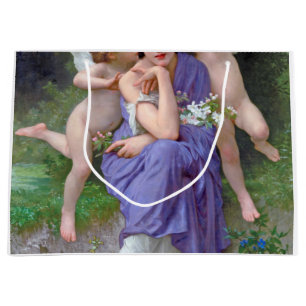 Woman with Cupid, Bouguereau Large Gift Bag