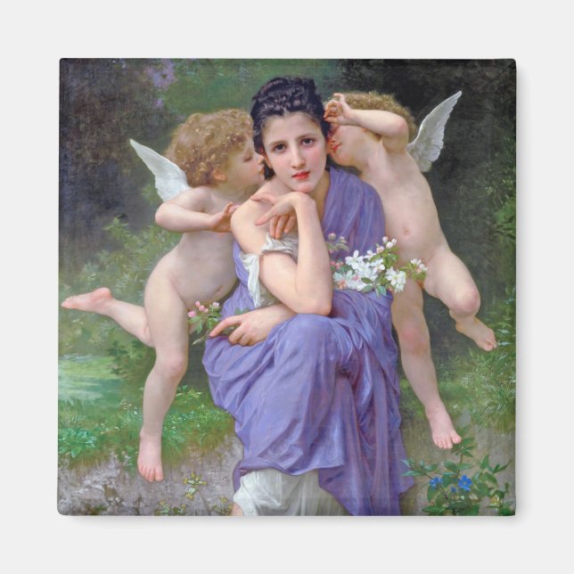 Woman with Cupid, Bouguereau Magnet (Front)