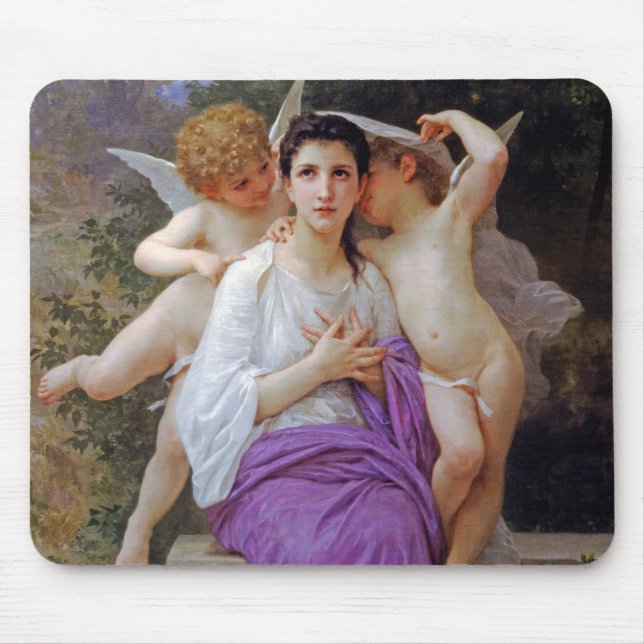 Woman with Cupid, Bouguereau Mouse Pad (Front)