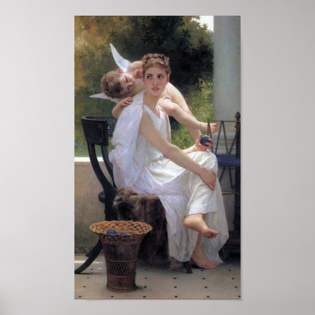 Woman with Cupid, Bouguereau Poster (Front)