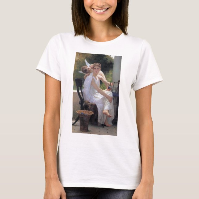 Woman with Cupid, Bouguereau T-Shirt (Front)
