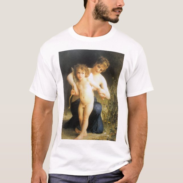 Woman with Cupid, Bouguereau T-Shirt (Front)