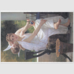 Woman with Cupid, Bouguereau Tissue Paper