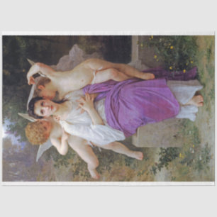 Woman with Cupid, Bouguereau Tissue Paper