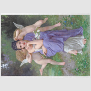 Woman with Cupid, Bouguereau Tissue Paper