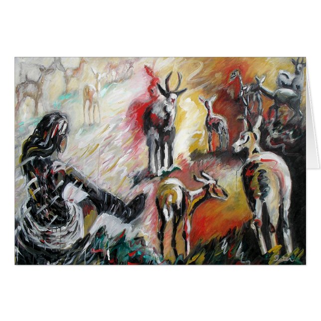 Woman with Deer Card (Front Horizontal)