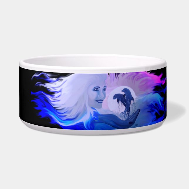 Woman with Dolphins in the moonlight (Left)