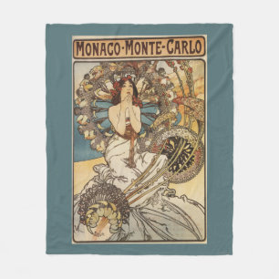 Woman with Feathers - PLM Railway Travel Poster Fleece Blanket