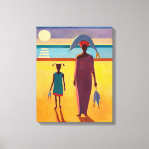 Woman with Fish Canvas Print