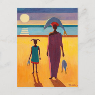 Woman with Fish Postcard