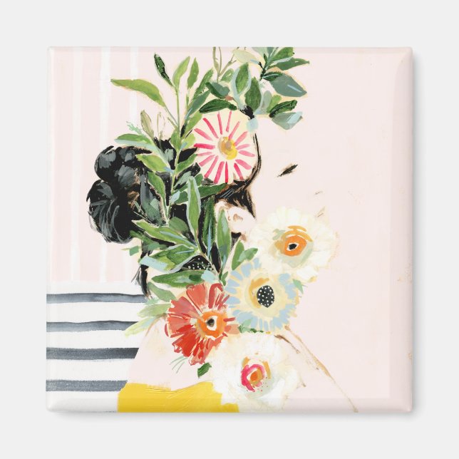 Woman with Flowers Magnet (Front)