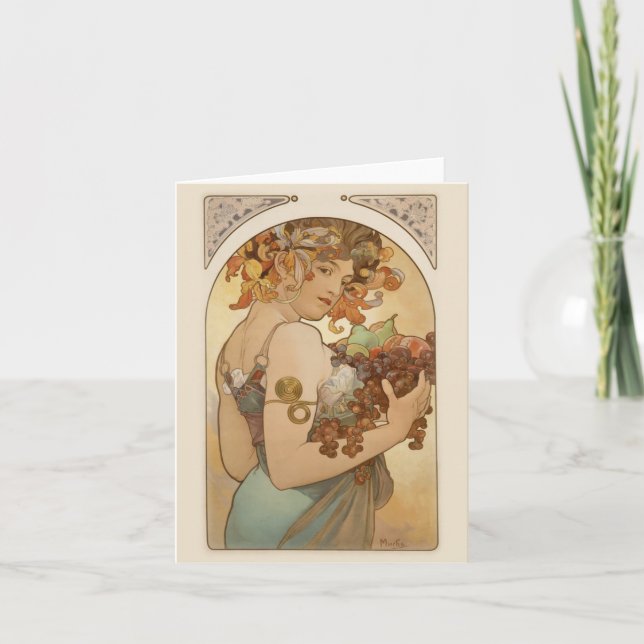 Woman with Fruit Holiday Card (Front)