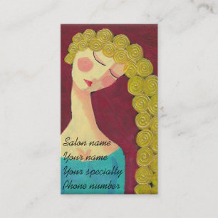 Woman with Golden Curls Stylist Business Cards