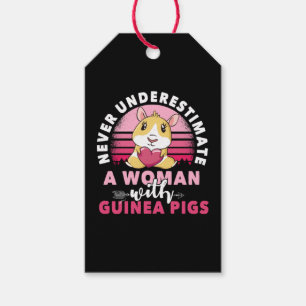 Woman with Guinea Pig Cavy Roddent Gift Tags