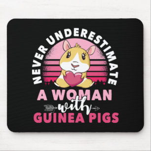 Woman with Guinea Pig Cavy Roddent Mouse Pad