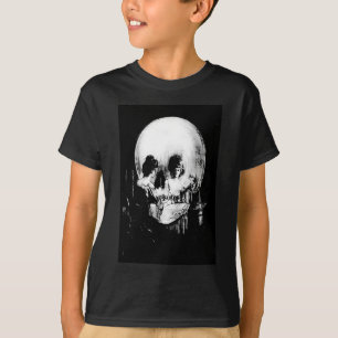 Woman with Halloween Skull Reflection In Mirror T-Shirt