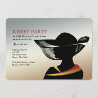 Woman With Hat Horse Race Invitation