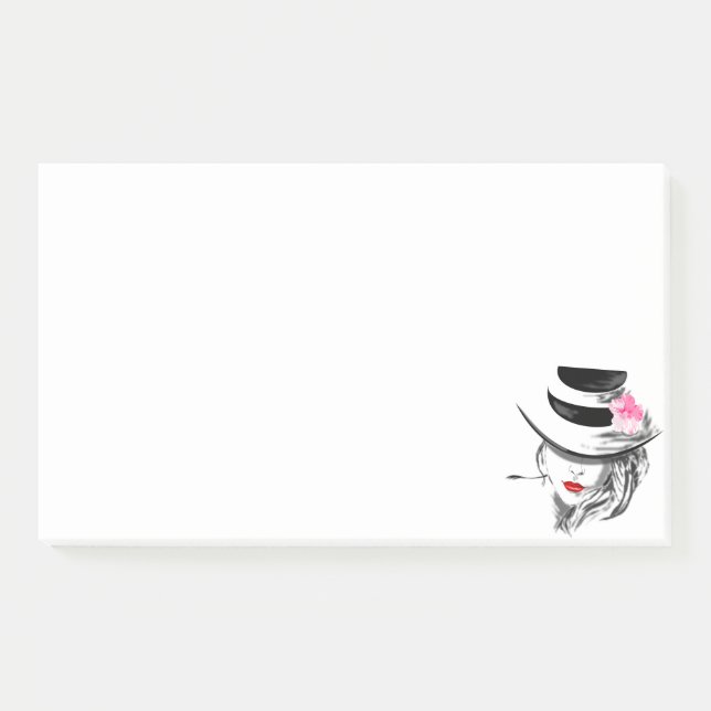 Woman with Hat Post-it® Notes (Front)
