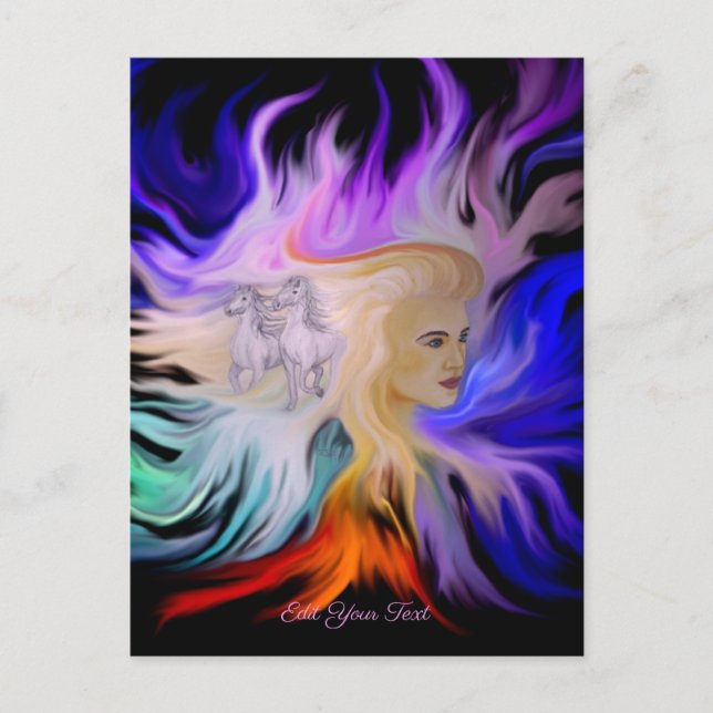 Woman with Horse Postcard (Front)