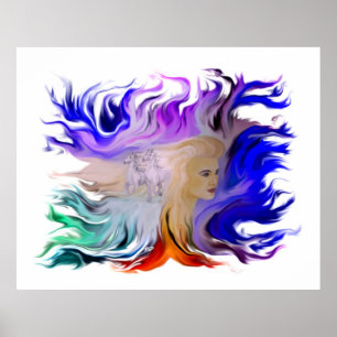 Woman with Horse Poster