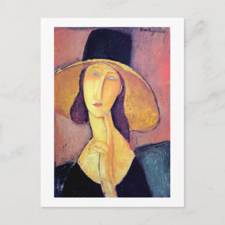 Woman with Large Hat, Modigliani Postcard