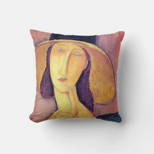 Woman with Large Hat, Modigliani Throw Pillow