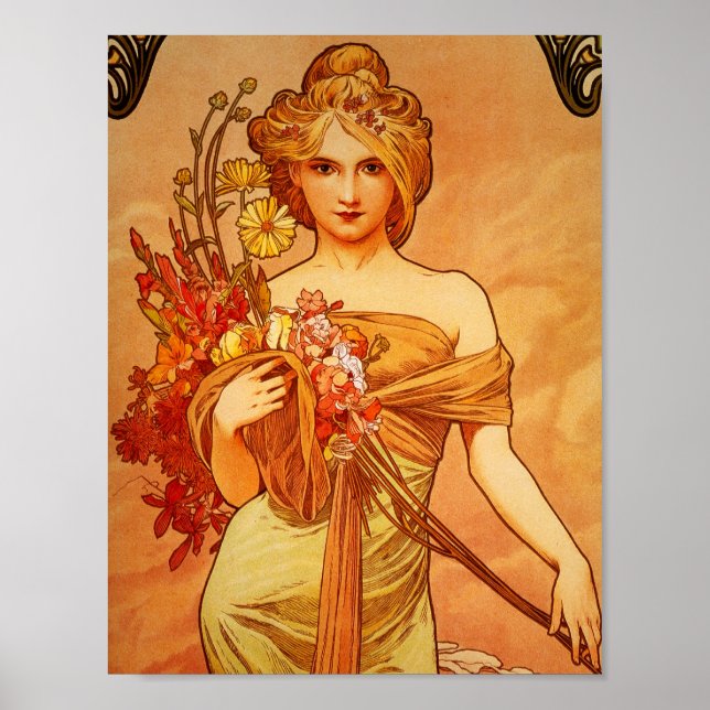 Woman with Orange Bouquet Poster (Front)
