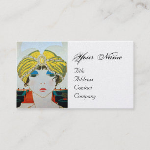 WOMAN WITH ORIENTAL YELLOW TURBAN / Beauty Fashion Business Card