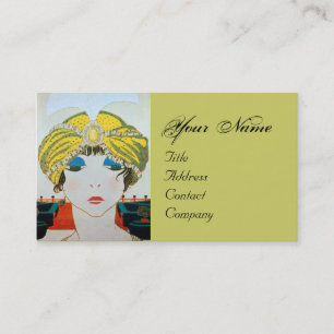 WOMAN WITH ORIENTAL YELLOW TURBAN / Beauty Fashion Business Card