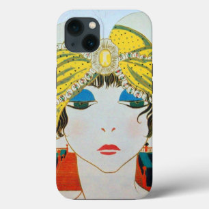 WOMAN WITH ORIENTAL YELLOW TURBAN / Beauty Fashion iPhone 13 Case