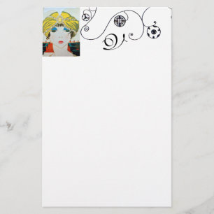 WOMAN WITH ORIENTAL YELLOW TURBAN / Beauty Fashion Stationery