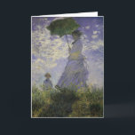 Woman with Parasol by Claude Monet, Vintage Art Card<br><div class="desc">The Stroll, Camille Monet and Her Son Jean (Woman with a Parasol) (1875) by Claude Monet is a vintage impressionist fine art family portrait painting. A mother taking a walk with her young child in a field or spring meadow. She is holding a sun umbrella and wearing a beautiful dress...</div>