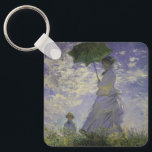 Woman with Parasol by Claude Monet, Vintage Art Keychain<br><div class="desc">The Stroll, Camille Monet and Her Son Jean (Woman with a Parasol) (1875) by Claude Monet is a vintage impressionist fine art family portrait painting. A mother taking a walk with her young child in a field or spring meadow. She is holding a sun umbrella and wearing a beautiful dress...</div>