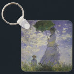 Woman with Parasol by Claude Monet, Vintage Art Keychain<br><div class="desc">The Stroll, Camille Monet and Her Son Jean (Woman with a Parasol) (1875) by Claude Monet is a vintage impressionist fine art family portrait painting. A mother taking a walk with her young child in a field or spring meadow. She is holding a sun umbrella and wearing a beautiful dress...</div>