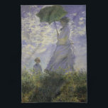Woman with Parasol by Claude Monet, Vintage Art Kitchen Towel<br><div class="desc">The Stroll, Camille Monet and Her Son Jean (Woman with a Parasol) (1875) by Claude Monet is a vintage impressionist fine art family portrait painting. A mother taking a walk with her young child in a field or spring meadow. She is holding a sun umbrella and wearing a beautiful dress...</div>