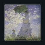 Woman with Parasol by Claude Monet, Vintage Art Magnet<br><div class="desc">The Stroll, Camille Monet and Her Son Jean (Woman with a Parasol) (1875) by Claude Monet is a vintage impressionist fine art family portrait painting. A mother taking a walk with her young child in a field or spring meadow. She is holding a sun umbrella and wearing a beautiful dress...</div>