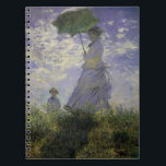 Woman with Parasol by Claude Monet, Vintage Art Notebook<br><div class="desc">The Stroll, Camille Monet and Her Son Jean (Woman with a Parasol) (1875) by Claude Monet is a vintage impressionist fine art family portrait painting. A mother taking a walk with her young child in a field or spring meadow. She is holding a sun umbrella and wearing a beautiful dress...</div>