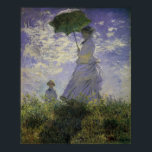 Woman with Parasol by Claude Monet, Vintage Art Poster<br><div class="desc">The Stroll, Camille Monet and Her Son Jean (Woman with a Parasol) (1875) by Claude Monet is a vintage impressionist fine art family portrait painting. A mother taking a walk with her young child in a field or spring meadow. She is holding a sun umbrella and wearing a beautiful dress...</div>