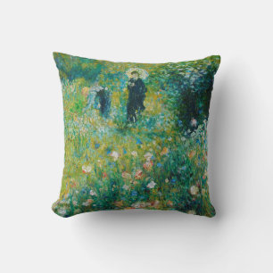 Woman with Parasol, Garden, Renoir Throw Pillow