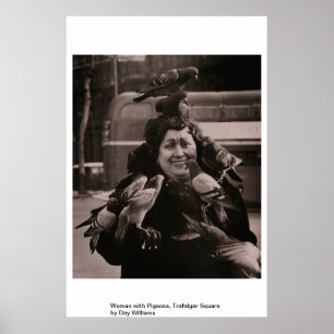 Woman with Pigeons, Trafalgar Square Poster