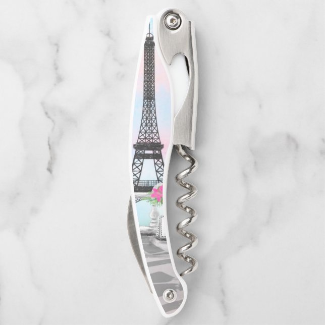 Woman with Pink Balloon in Paris Corkscrew (Back)