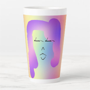 Woman With Purple Hair Personalize Latte Mug