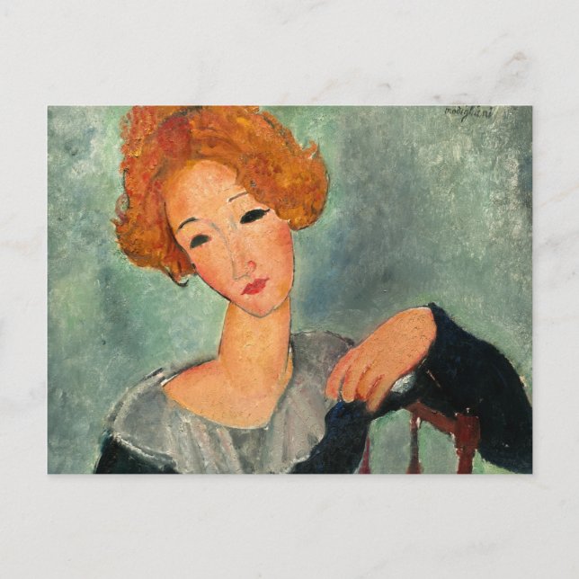 Woman with Red Hair, 1917 by Amedeo Modigliani Postcard (Front)