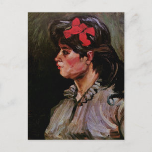 Woman with Red Ribbon (F207) Van Gogh Fine Art Postcard